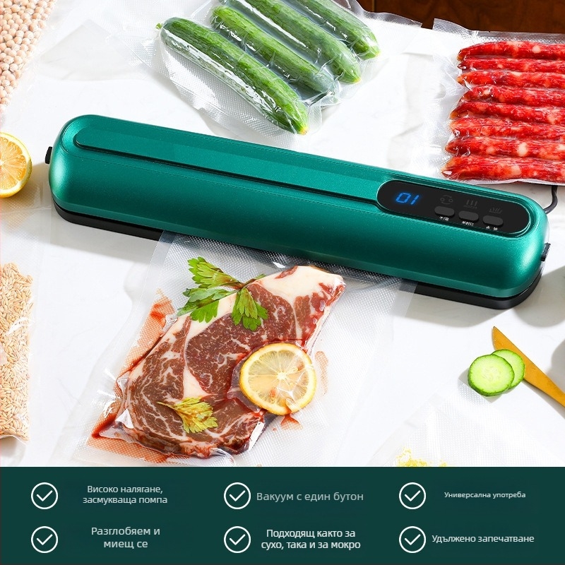 Вакуумна машина за опаковане на храна, компактна домакинска употреба, ABS корпус, модел ZKFK-005