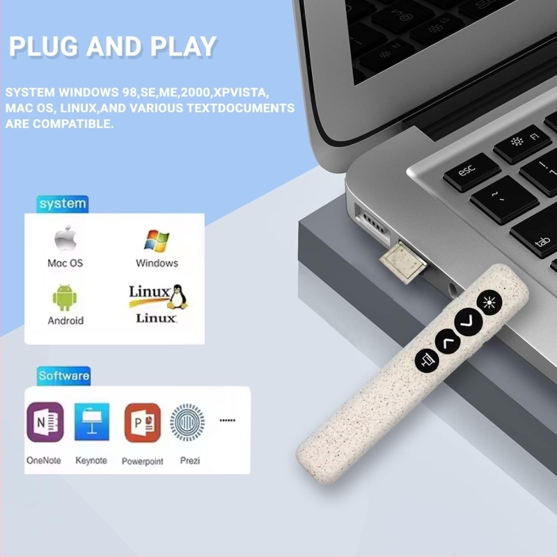 TB-3688 PPT писалка за превъртане на страници, 2.4G безжична, многофункционална офисна презентаторска писалка