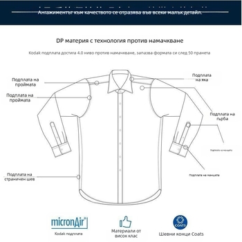 Мъжка риза с дълги ръкави, бизнес стил, Slim Fit, без нужда от гладене, устойчива на намачкване, бяла, едноцветна