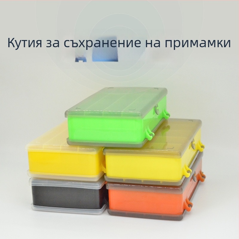 Прозрачна пластмасова двустранна кутия за примамки с 13 отделения за риболов