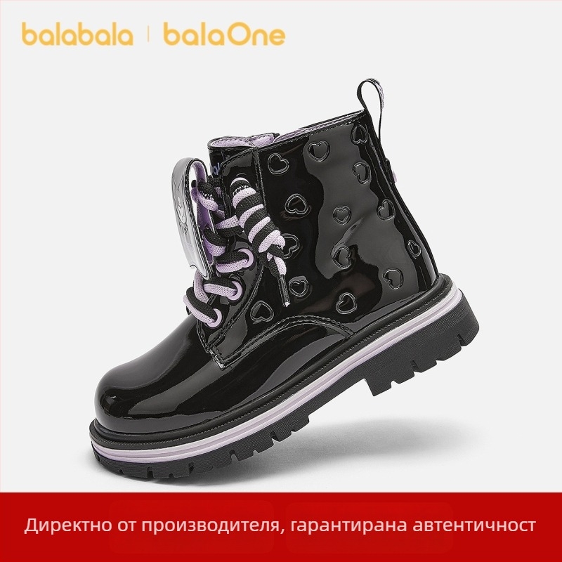 Balabala детски Мартин ботуши за момичета, Sanrio IP, суедова горнина, есенно‑зимни къси обувки 2025