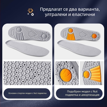 Удебелена спортна стелка за унисекс баскетболни обувки; абсорбира изпотяването, омекотява удара, комфортна мека подметка за лятото