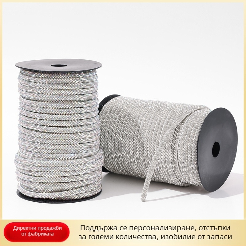 No. 4, пет реда плоски диамантени въжета, обсипани с диаманти, украса за коса – за облекло, чанти, обувки и шапки – оригинален дизайн бижута