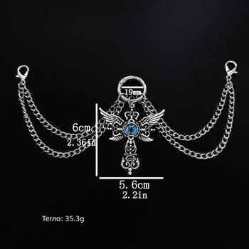 Синя верига за обувки от титаниева стомана с очи на демона, универсална верига, стил кръстосани крила, обувна катарама, мартин ботуши, декоративна катарама, нова