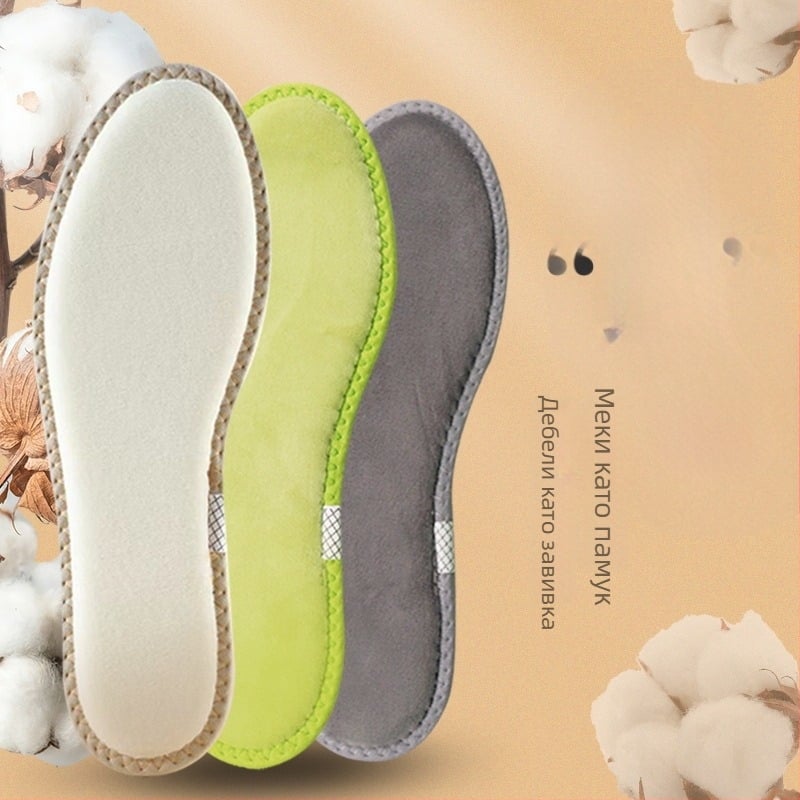 Топли стелки за обувки, дебел пухкав памук, мултицветна плюшена подложка за зимата, универсална за обувки EU 35-45