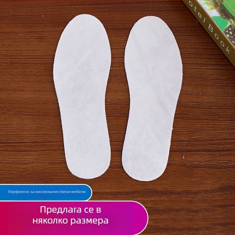 Истински кожени стелки, върхов слой телешка кожа, попиват пот и противодействат на миризмата, за всички сезони, меки на допир, ултра-меко кожени спортни стелки за мъже и жени
