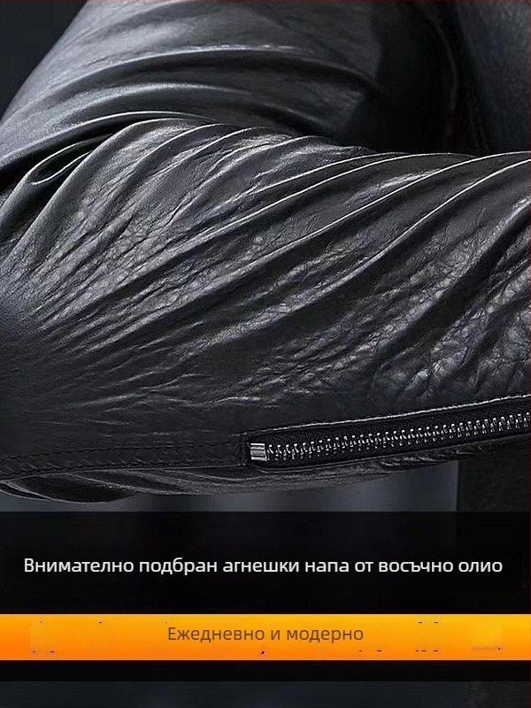 Мъжко тънко PU кожено яке, къс модел, мотоциклетен стил, корейски стил, тясна кройка, яке с яка в стил сако, ежедневен външен вид