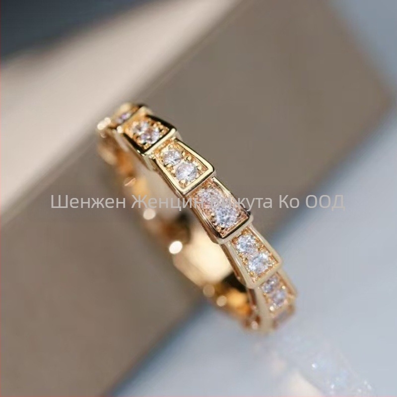 Стилен пръстен от 925 сребро със змийски костен мотив, луксозно позлатяване 18K и диаманти, за двойки, за Свети Валентин