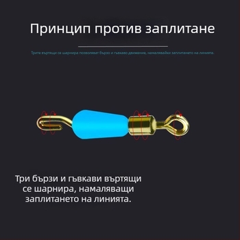 Силиконов бърз клипс за под-линия, конектор с игла и осмообразно колело за нощен риболов
