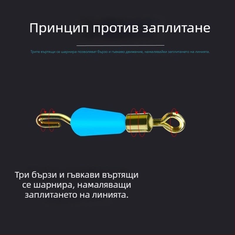 Силиконов бърз клипс за под-линия, конектор с игла и осмообразно колело за нощен риболов