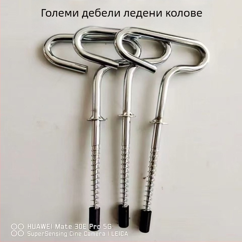 Специализирани ледени пирони за риболов на лед, пирони за фиксиране на палатка в снега, инструмент за пробиване на ледени дупки, резбовани снежни пирони