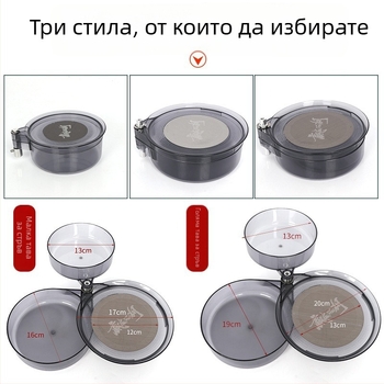 Мини магнитна универсална кутия за риболов с мощен магнит, 3-в-1 състезателен мини комплект и дискобразна тава за стръв