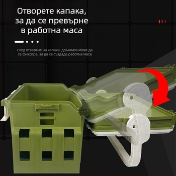 Мултифункционална преносима кутия за риболов с държач за въдица – комплект за морски риболов за начинаещи с пълен набор аксесоари за съхранение
