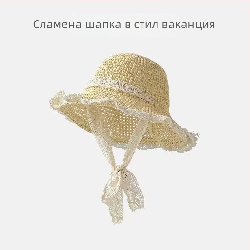 Лятна детска шапка за слънце с широка периферия, дишаща в стил bucket