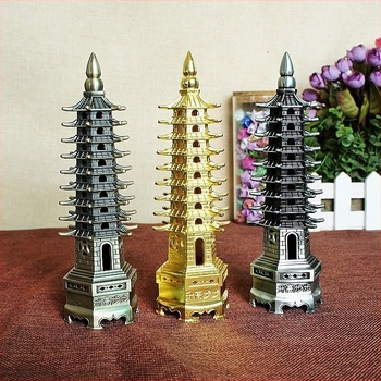 Yaosha марка метален декоративен модел Wenchang Tower – 9-слойна електроплатировка, прецизна изработка