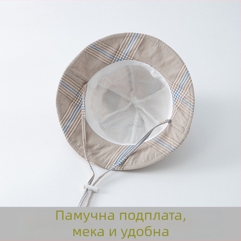 Бебешка рибарска шапка с мечешки уши, регулируема широка козирка, корейски стил за пролет и есен, за момчета и момичета