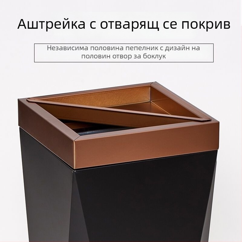 Самостоятелен кош за отпадъци от неръждаема стомана за хотелски хол, зона на асансьора и коридор, KTV и мол; голям капацитет