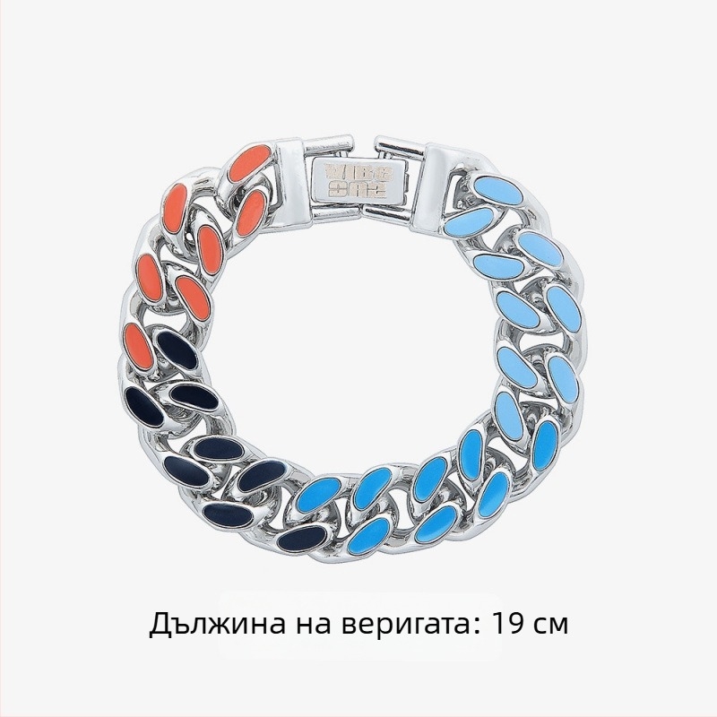 SAZ многоцветна кубанска гривна в уличен стил, унисекс, епоксидно покритие, контрастни цветове, масивна и стилна гривна