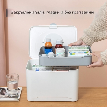 Домашна медицинска аптечка с голям капацитет и комплект за първа помощ