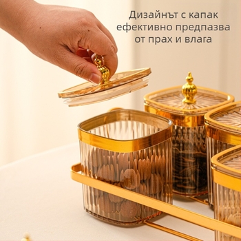 Луксозен комплект за подправки с бурканчета и стойка