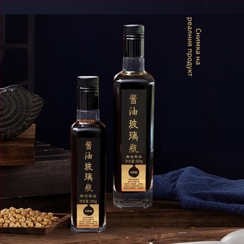 Стъклена бутилка от кристално ясно стъкло, 250 ml или 500 ml, за оцет и соев сос