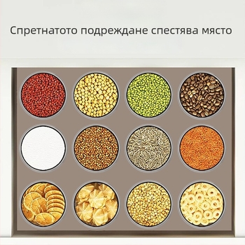 Затворен контейнер за съхранение на зърнени храни, прозрачен пластмасов канистър за кухня, подходящ за закуски и чай, 800–1000 ml