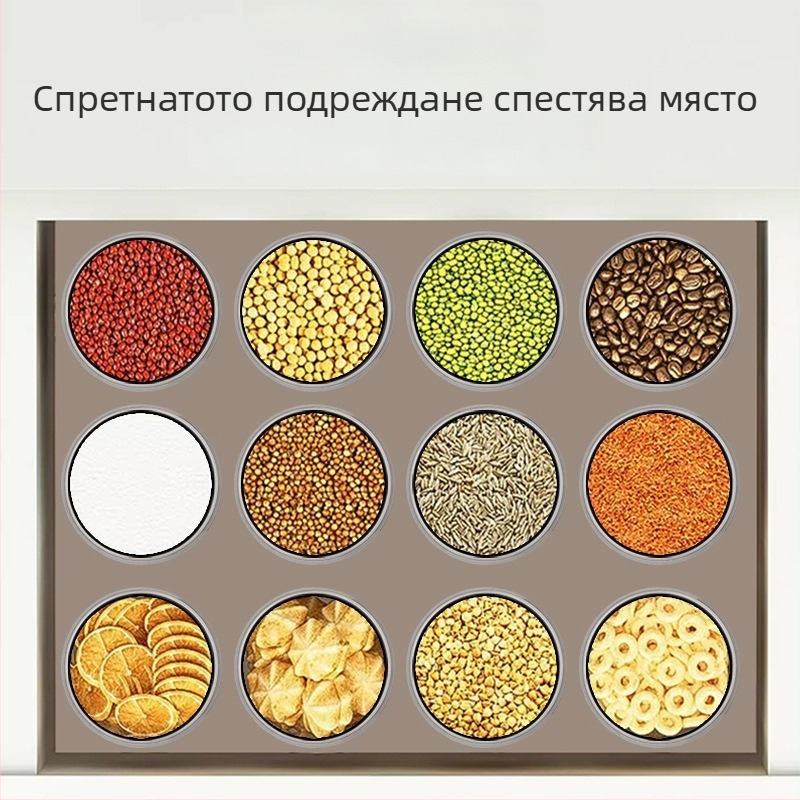 Затворен контейнер за съхранение на зърнени храни, прозрачен пластмасов канистър за кухня, подходящ за закуски и чай, 800–1000 ml