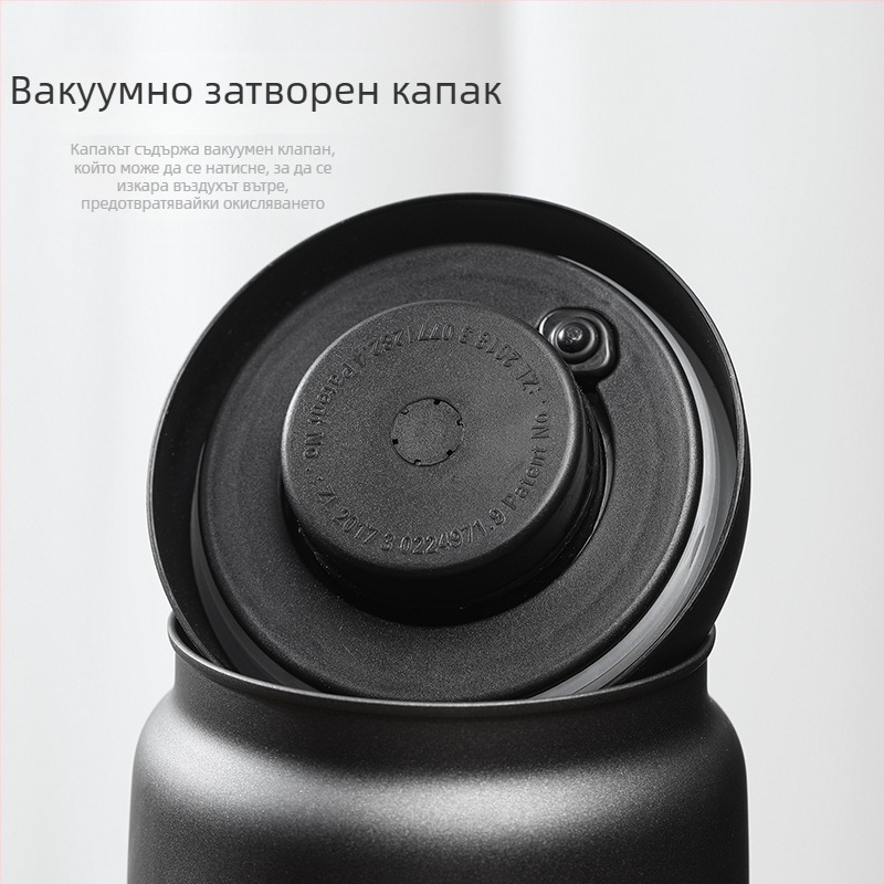 LISSA кутия за чай от неръждаема стомана с вакуумно уплътване, хранително качество, голям капацитет за кафе и храна