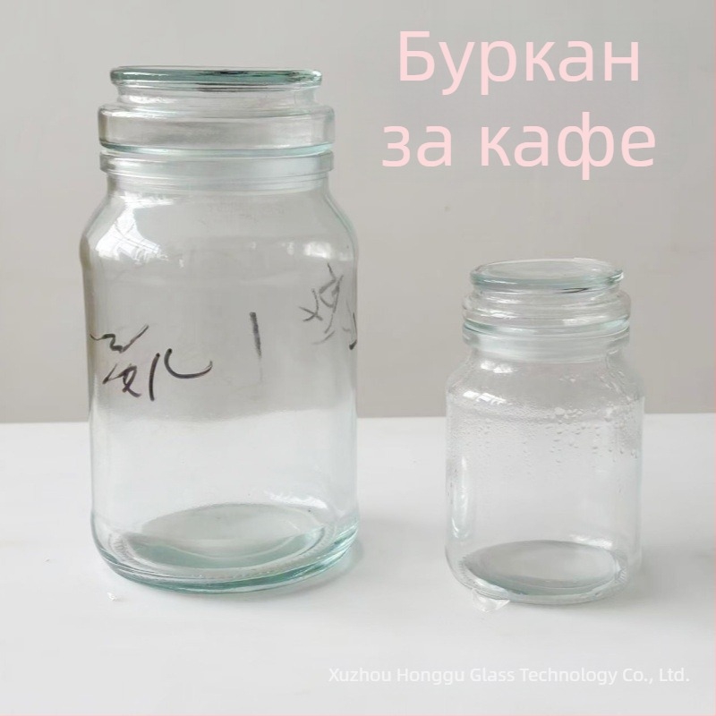 Стъклен запечатан буркан за съхранение на разтворимо кафе, голям обем 1500 ml, хранителен клас без олово