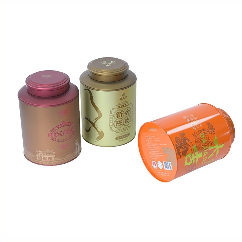 Кръгла метална кутия за чай от tinplate, запечатана, персонализируема подаръчна кутия