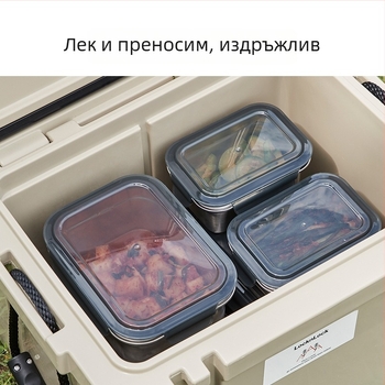 Кутия за обяд от 304 неръждаема стомана със запечатващ капак, подходяща за офис и съхранение на храна в хладилник