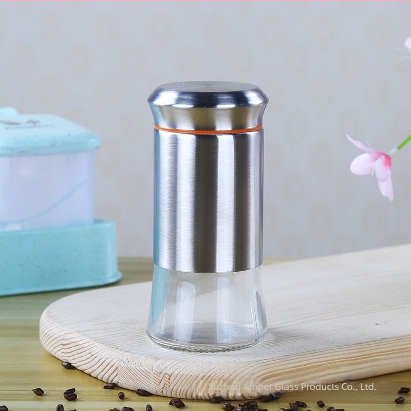 Стъклена бутилка за подправки и буркан за подправки за пипер и барбекю