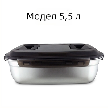 304 неръждаема стомана кутия за съхранение на храна, правоъгълна, с дръжка, голям капацитет