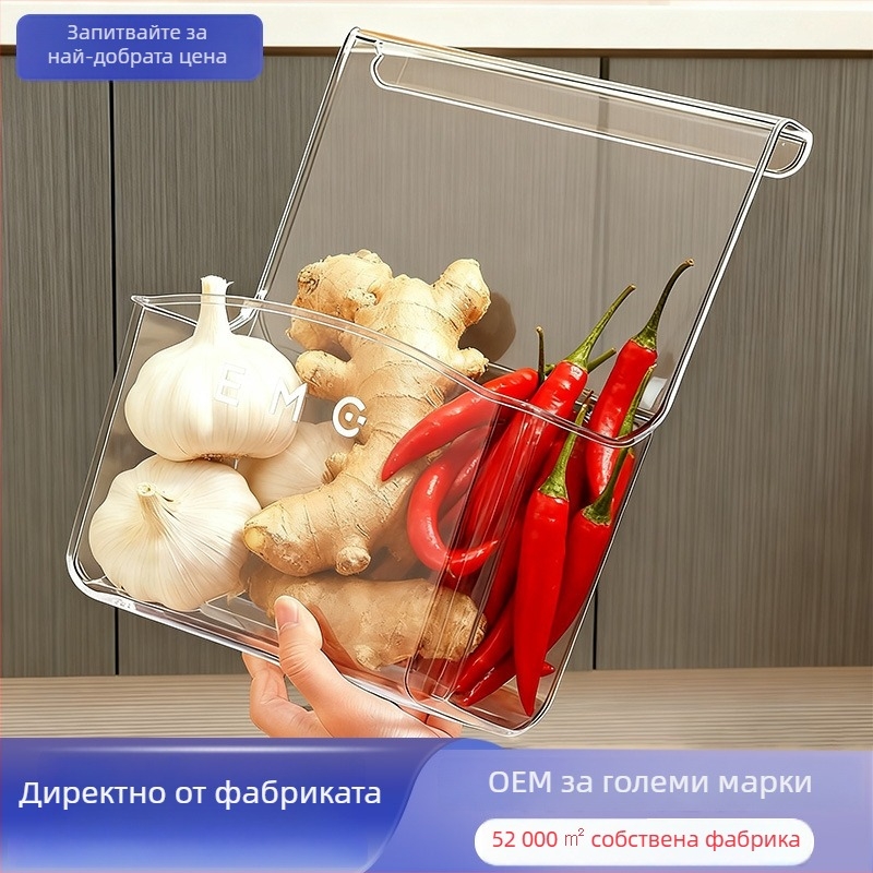 Кухненски рафт за врата на шкаф със вътрешна кутия за съхранение и окачващ кош за фолио