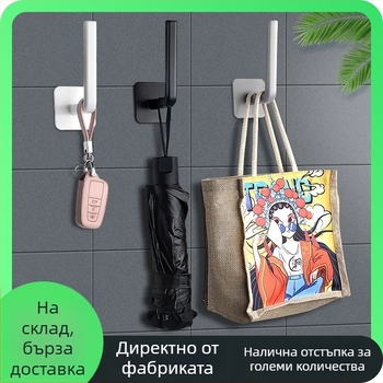 Безпробивна стенна закачалка с лепило – без дупки, L-образна за кухня и баня