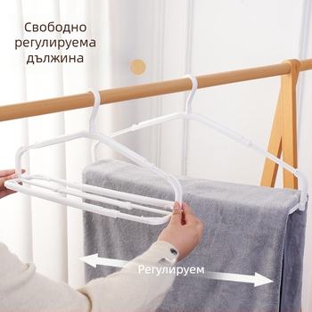 Телескопична сгъваема закачалка за дрехи, антихлъзгаща, спестява пространство за дом и общежитие