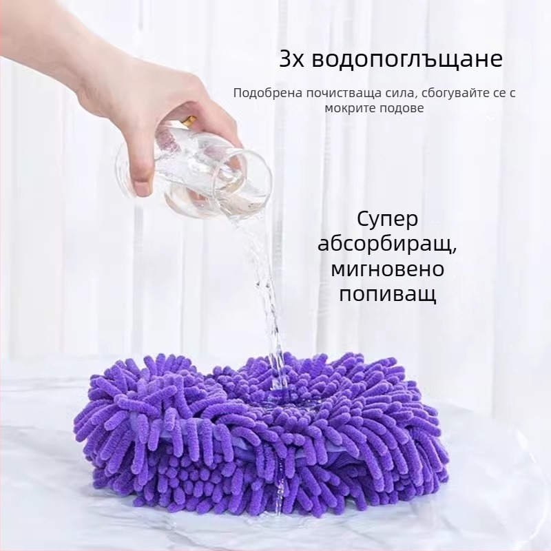 2025 нов домашен плосък моп с chenille глава за плочки, без водни следи, заместваща глава