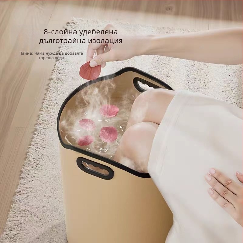 Сгъваема купа за къпане на крака, до коляното, термоизолирана кофа за домашна употреба