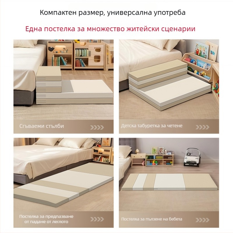 Colorful Dragon сгъваема детска подложка за пълзене, 4 см дебелина, IXPE PU повърхност