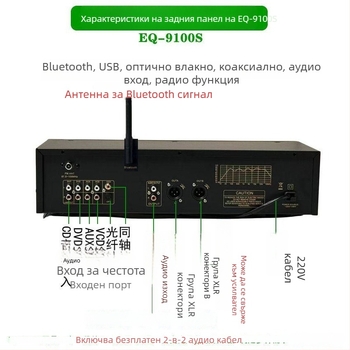 Професионален EQ еквалайзер с Bluetooth 5.4, оптичен и коаксиален цифров аудио декодер, USB флаш памет, аудиофилски предусилвател-плеър