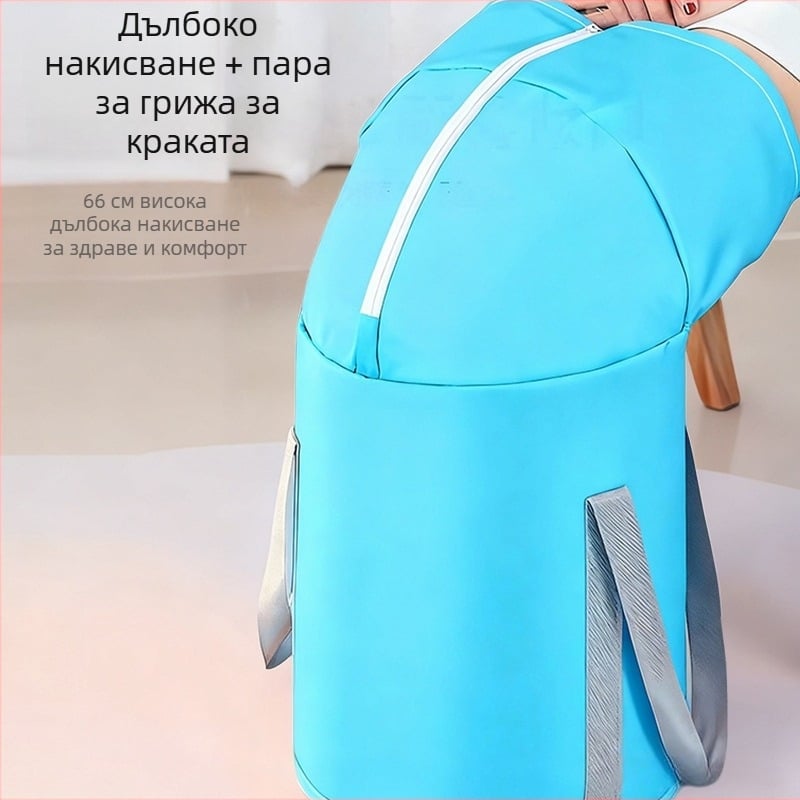 Сгъваема кофа за къпане на крака, дълбока до коляното, с изолация за прасеца, удебелена домашна кофа за педикюр