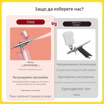Електрически аерограф за оцветяване на сладкиши, торти, макарони и кифлички с прасковени цветове