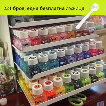 Кутия за мъниста за пъзел с прозрачно пластмасово шише — комплект за занаяти, инструменти за мъниста и пяна