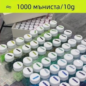 Кутия за мъниста за пъзел с прозрачно пластмасово шише — комплект за занаяти, инструменти за мъниста и пяна