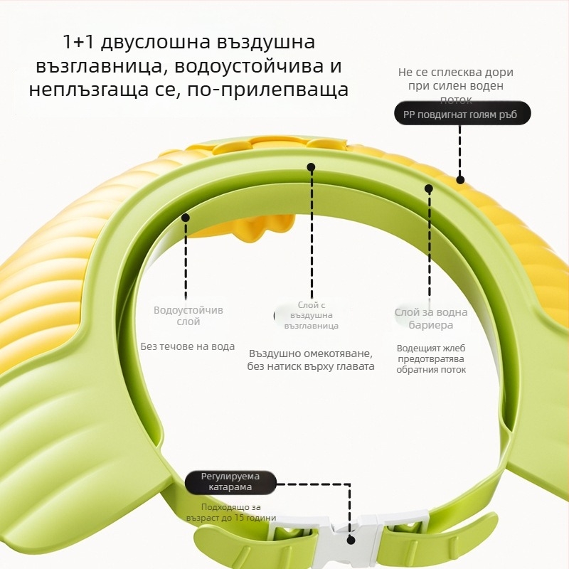 Бебешка шапка за миене на коса, водоустойчива защита за уши, регулируема шапка за къпане