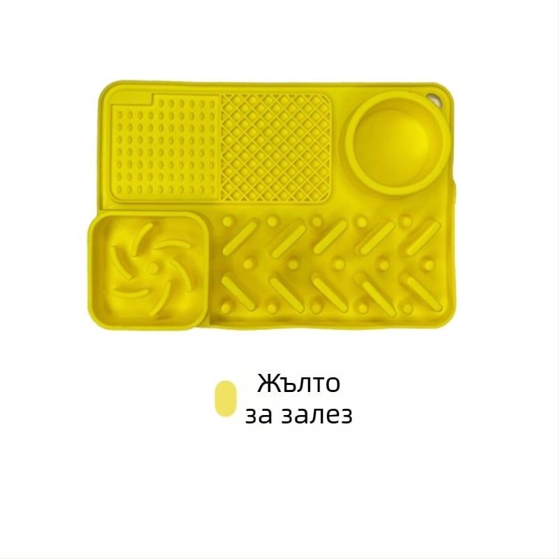 Силиконова лизаща подложка за котки - забавено хранене, антипреобръщане и вакуумна вендуза