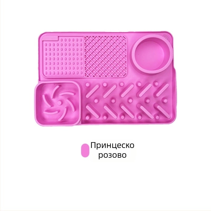Силиконова лизаща подложка за котки - забавено хранене, антипреобръщане и вакуумна вендуза