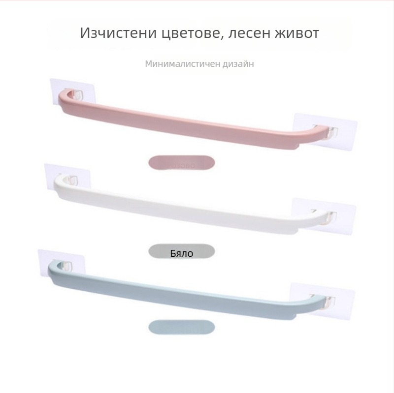 Безпробивен държач за кърпи с рафт за баня и кухня, държач за кърпи и чехли
