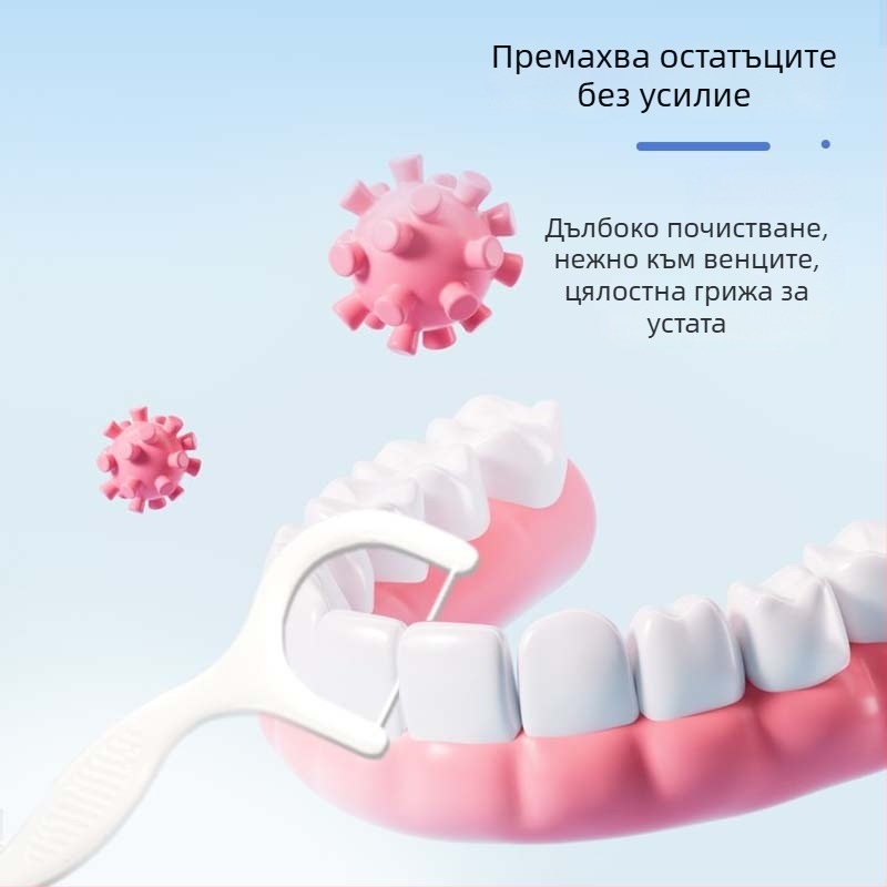 Cat and Mouse флос пръчки за зъби – полимерни, преносими за домашна употреба, почистване на междузъбни пространства и премахване на зъбна плака
