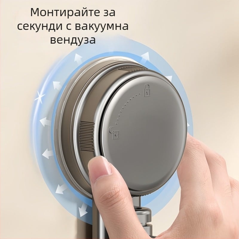 Кухненска присоскова стойка за кърпи с въртящи се пръчки за оттичане, стенен държач за кърпи